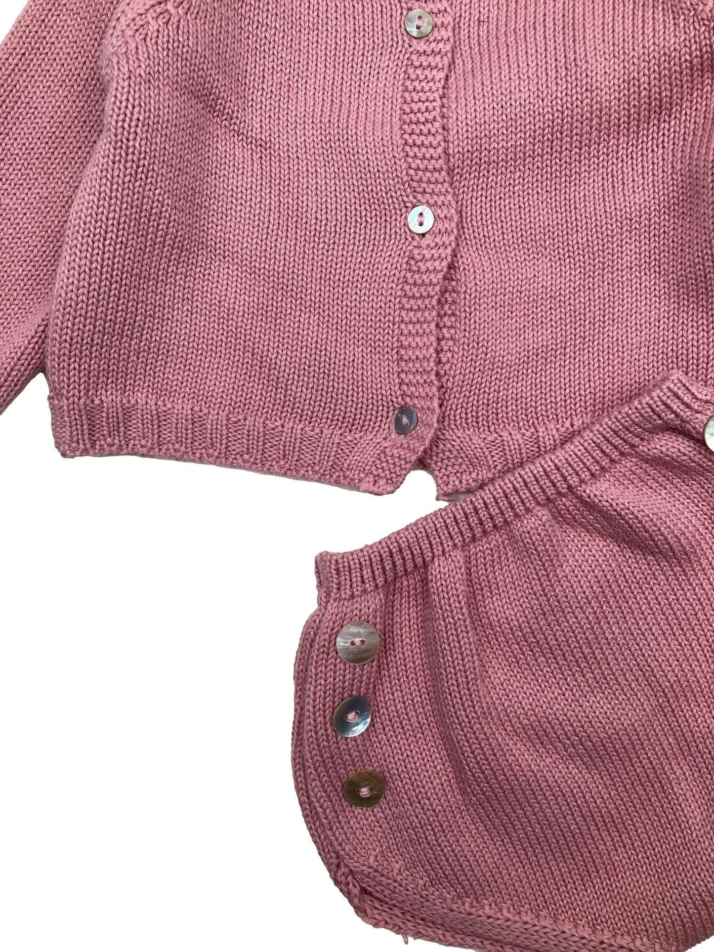 Conjunto Pantalones Cortos, Chaqueta y Gorro de Punto PATRICIA MENDILUCE - 3 Meses