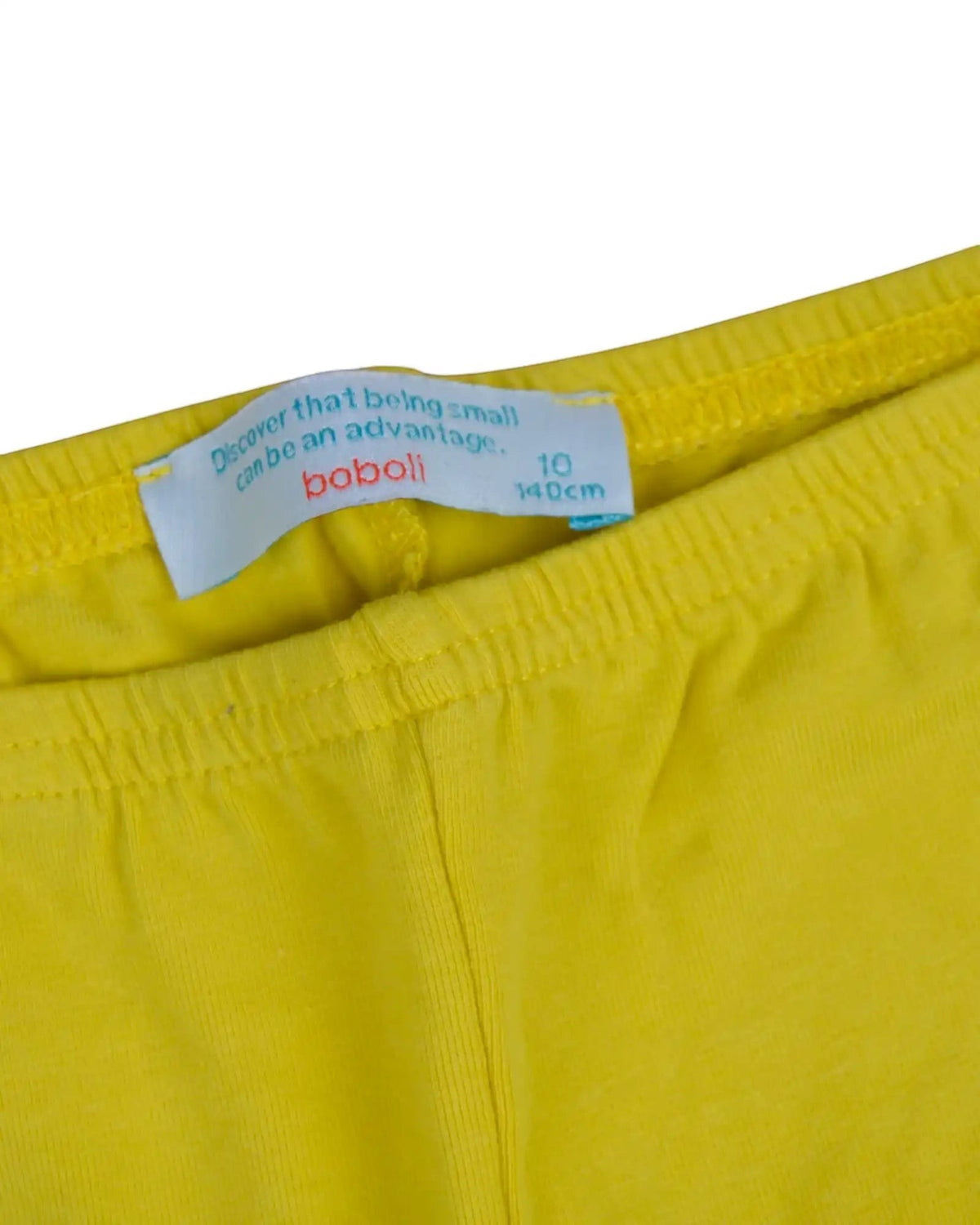 Leggings curtas amarelas de algodão elástico da marca BOBOLI
