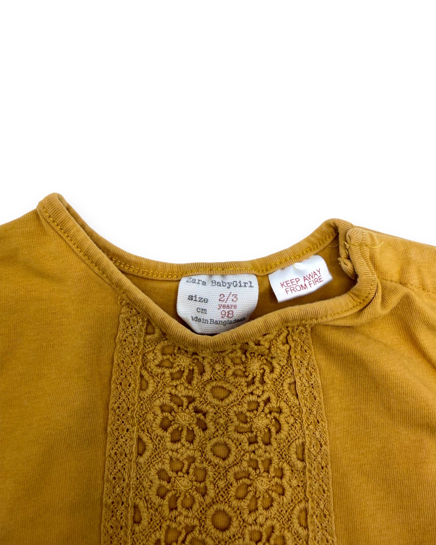 Camiseta Amarilla ZARA - 2-3 Años