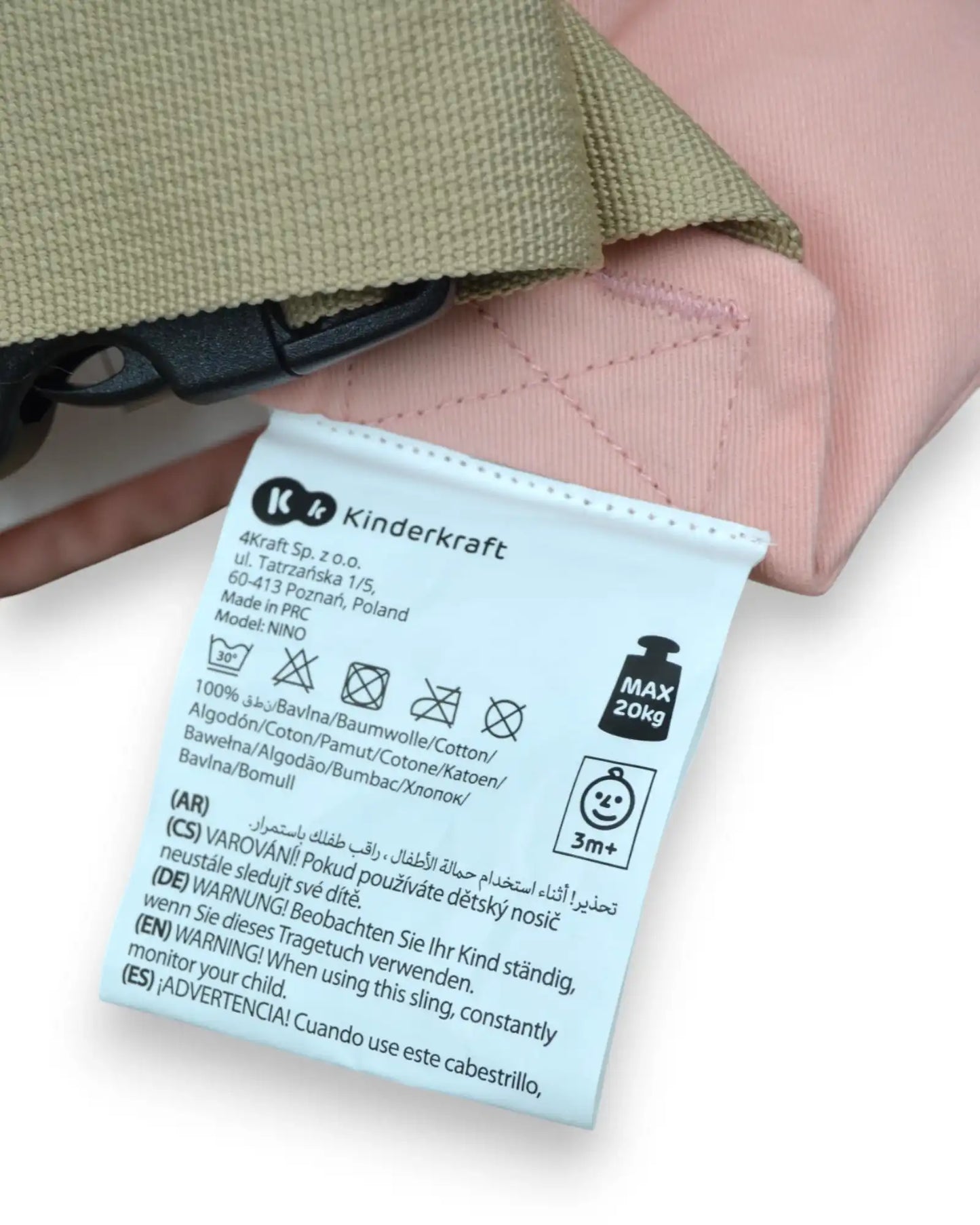 Marsúpio Porta Bebé Nino Pink KINDERKRAFT