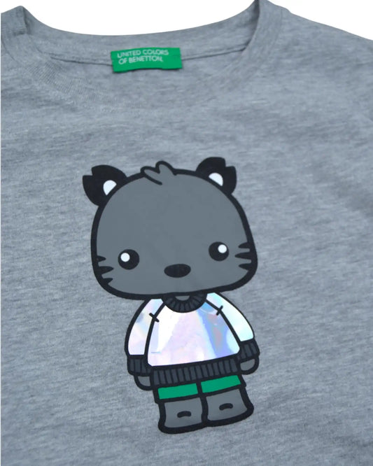 T-Shirt Cinza BENETTON - 5-6 Anos