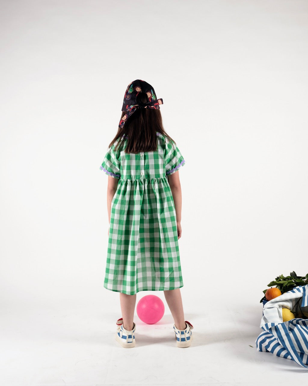 Silvia Vichy Green Dress, Size 2 Years