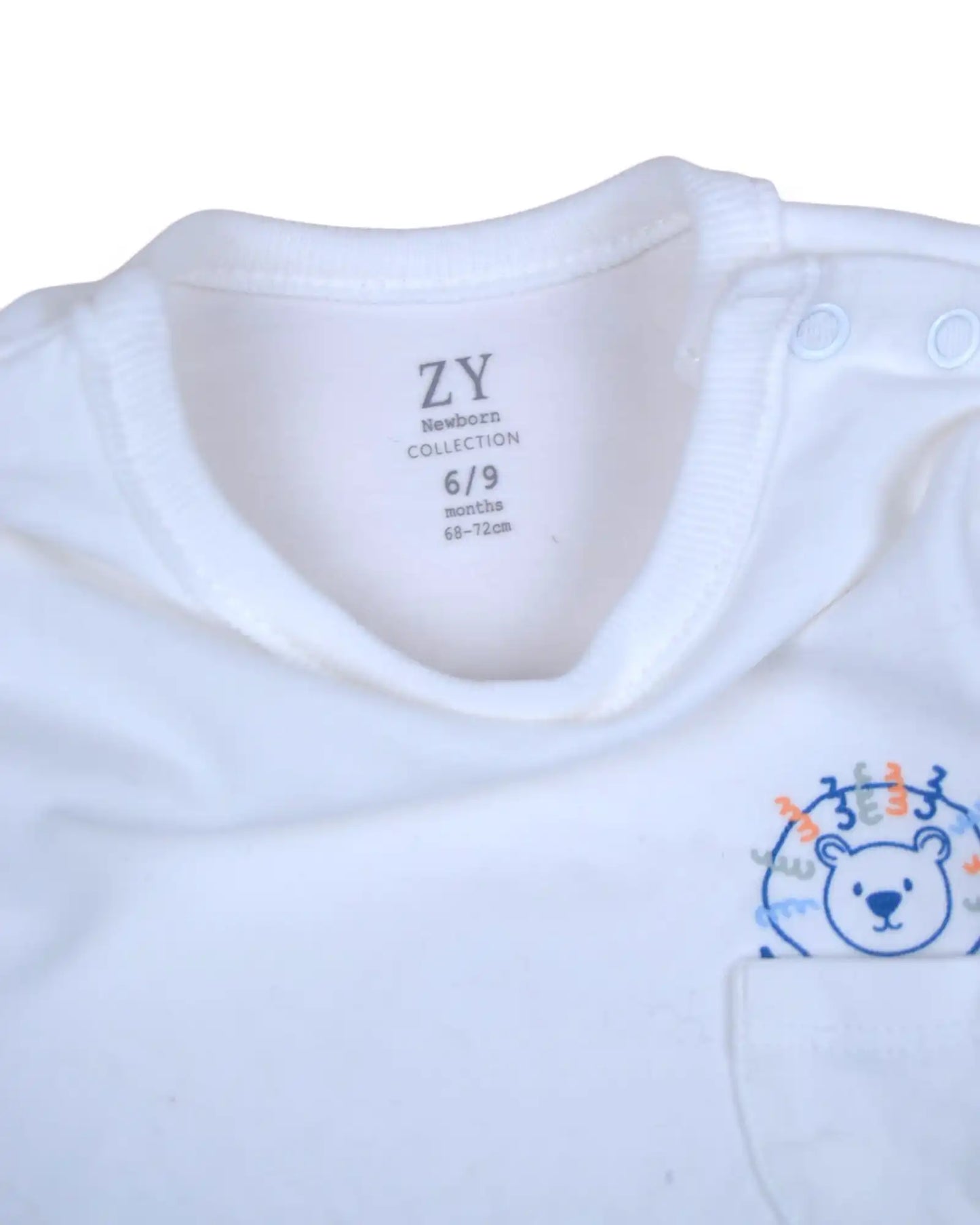 Body Branco ZIPPY - 6-9 Meses