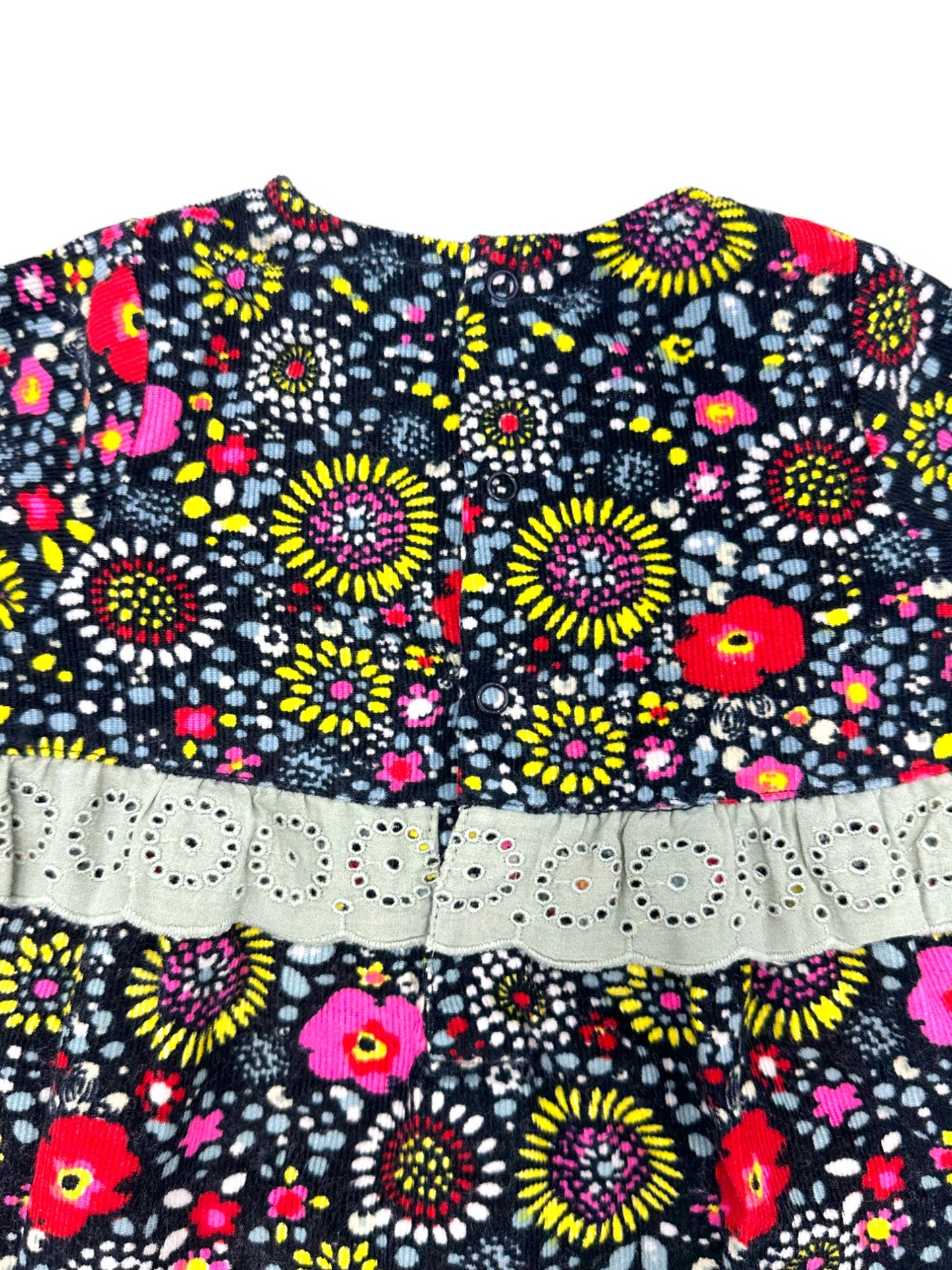 Vestido negro floral TUC TUC - 9 meses