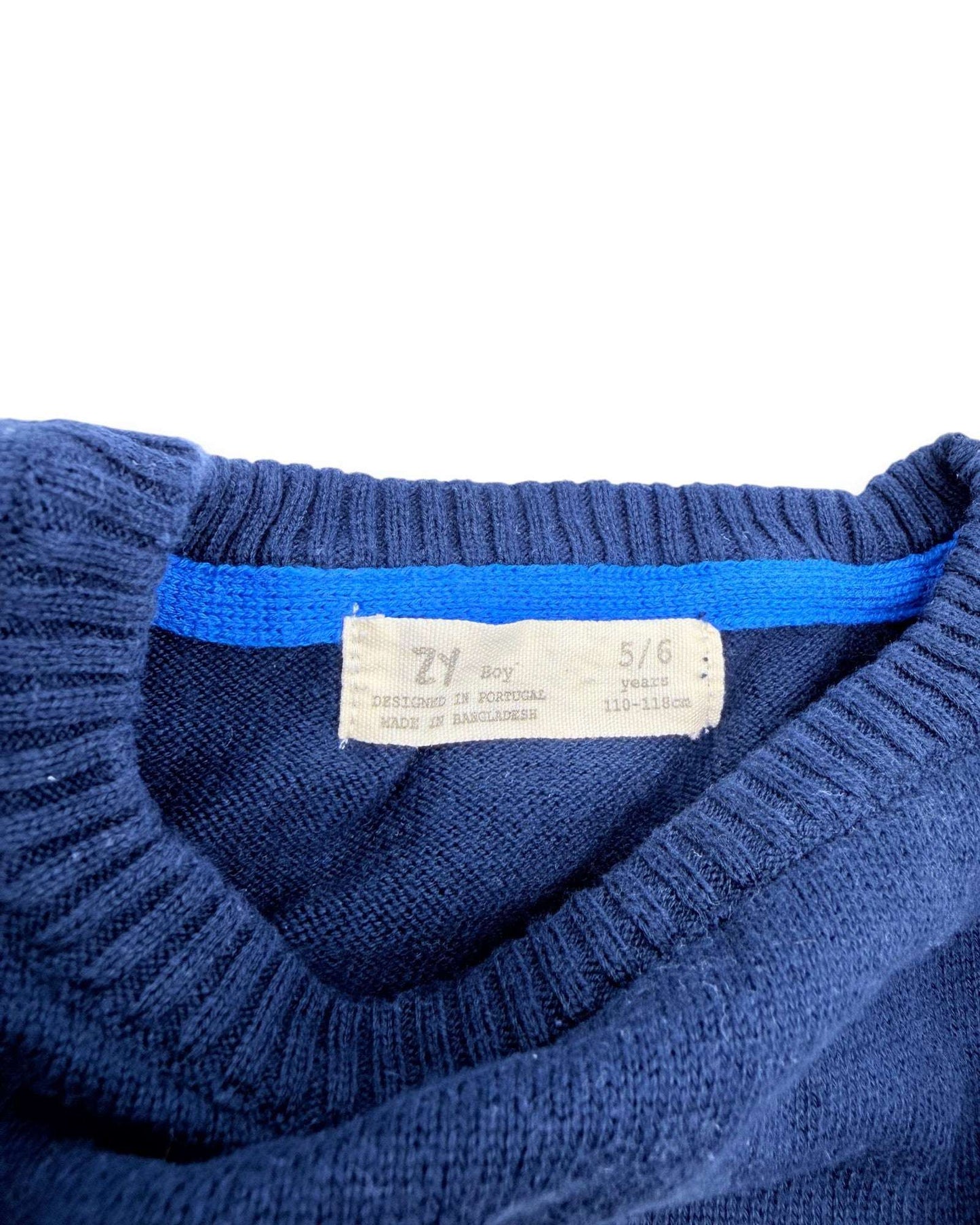 Camisola Malha Azul ZIPPY - 5-6 Anos