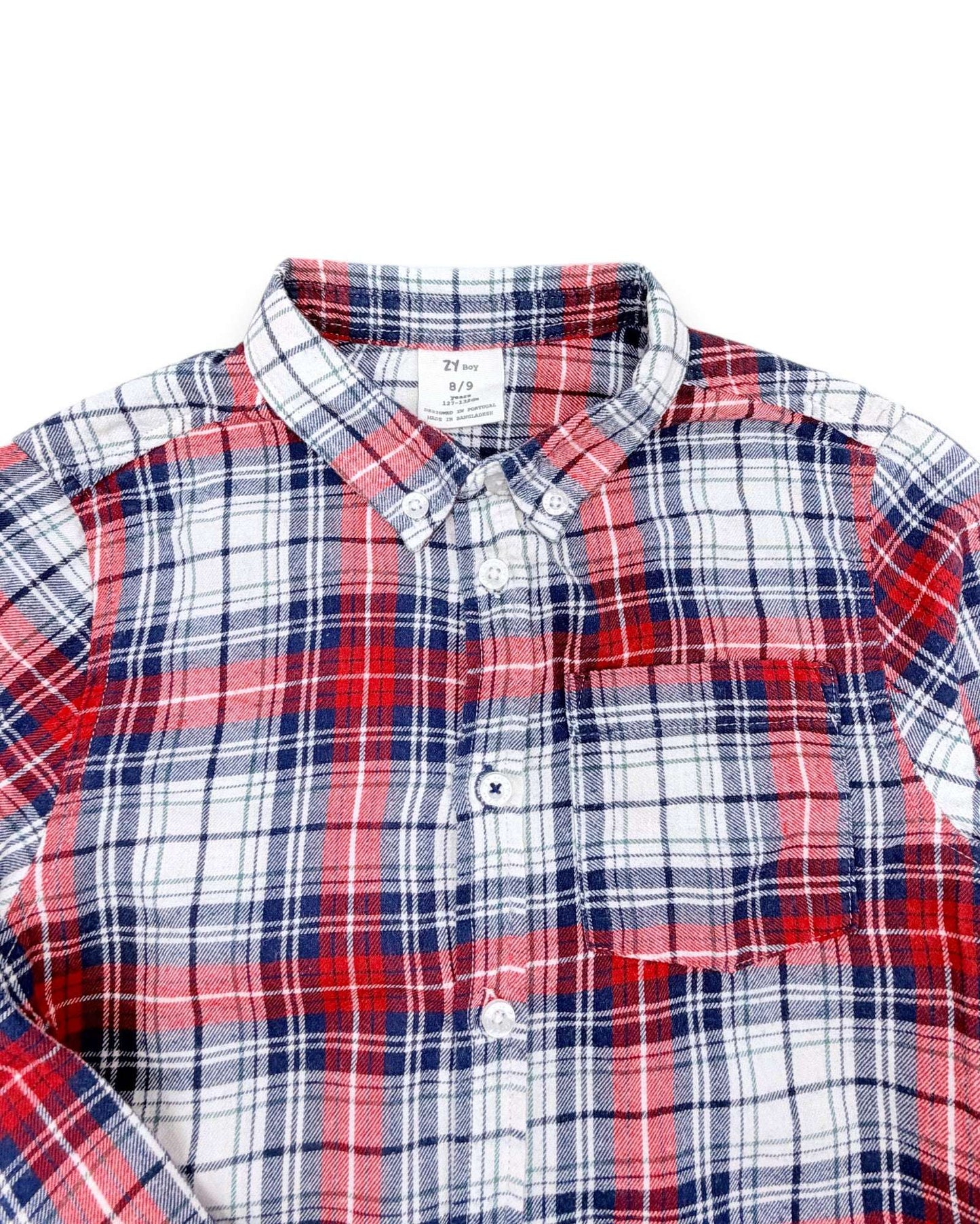 Camisa Xadrez Vermelha ZIPPY - 8-9 Anos