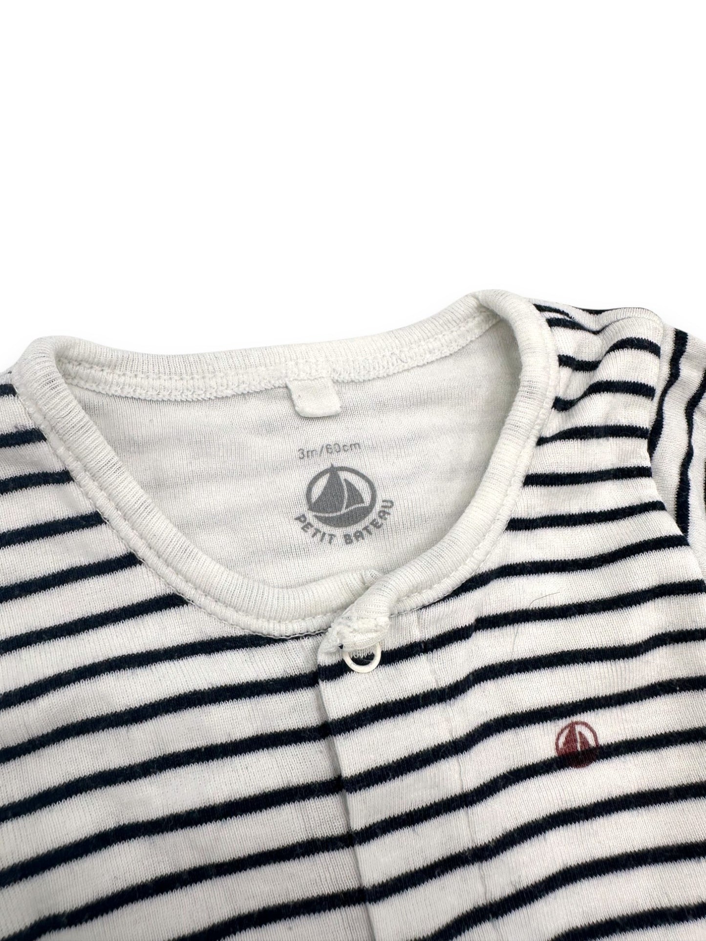Babygrow Riscas Forro PETIT BATEAU - 1 Mês