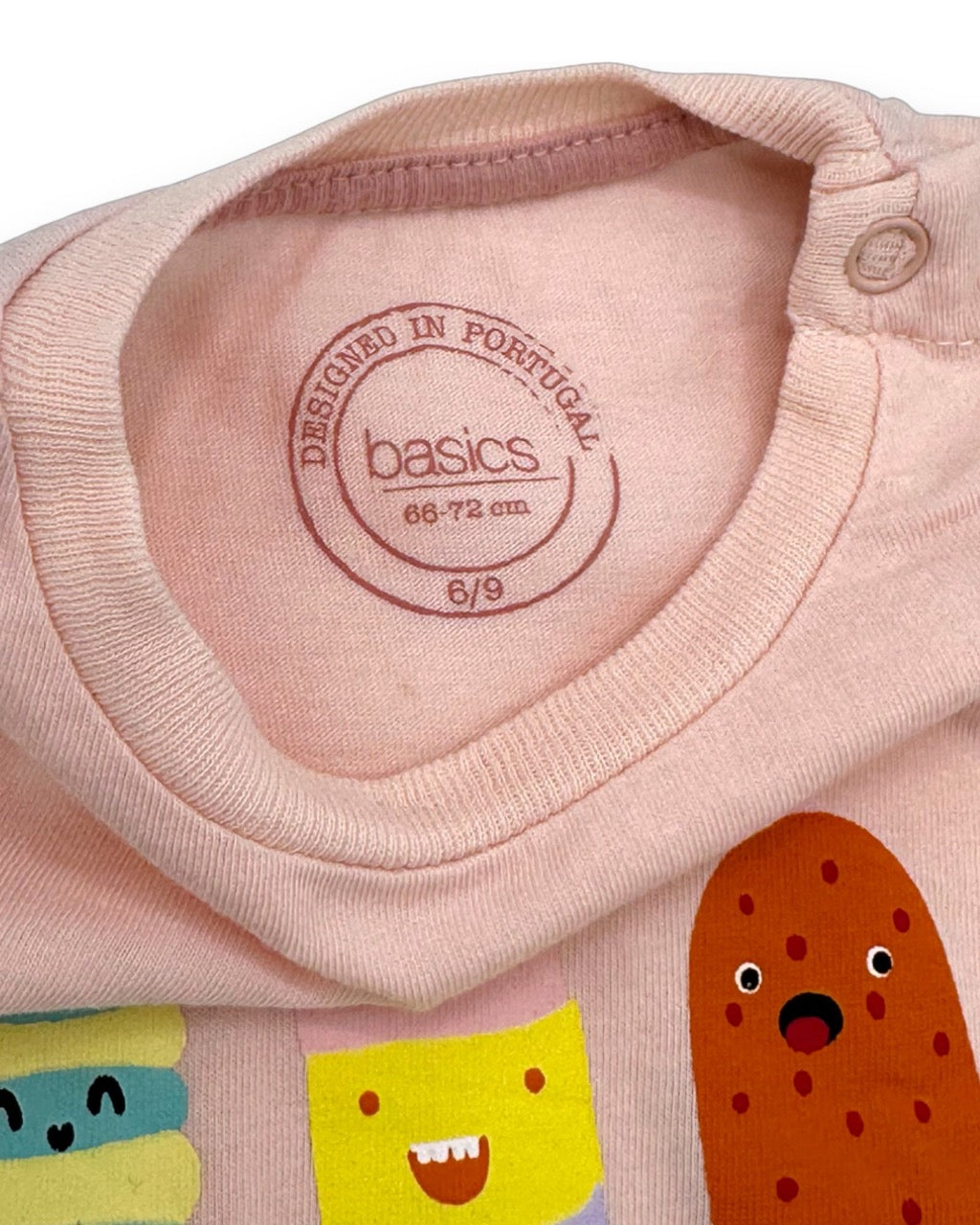 T-Shirt Rosa BASICS - 6-9 Meses