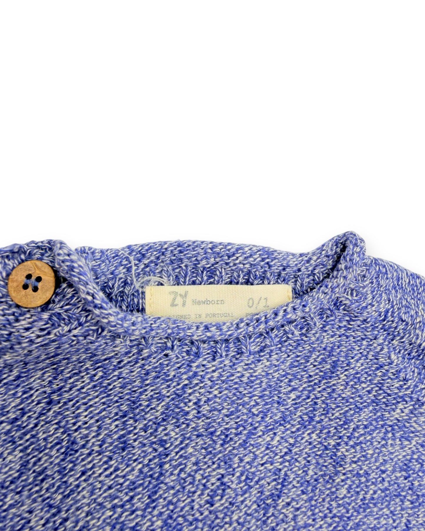 Camisola Malha Azul ZIPPY - 0-1 Mês