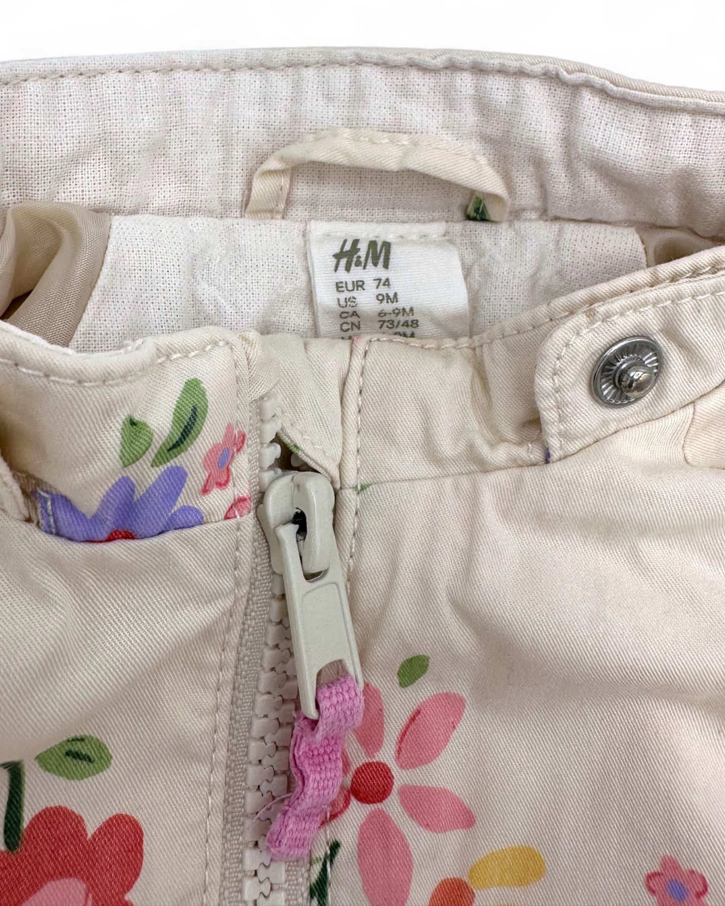 Parka floral H&M - 6-9 meses