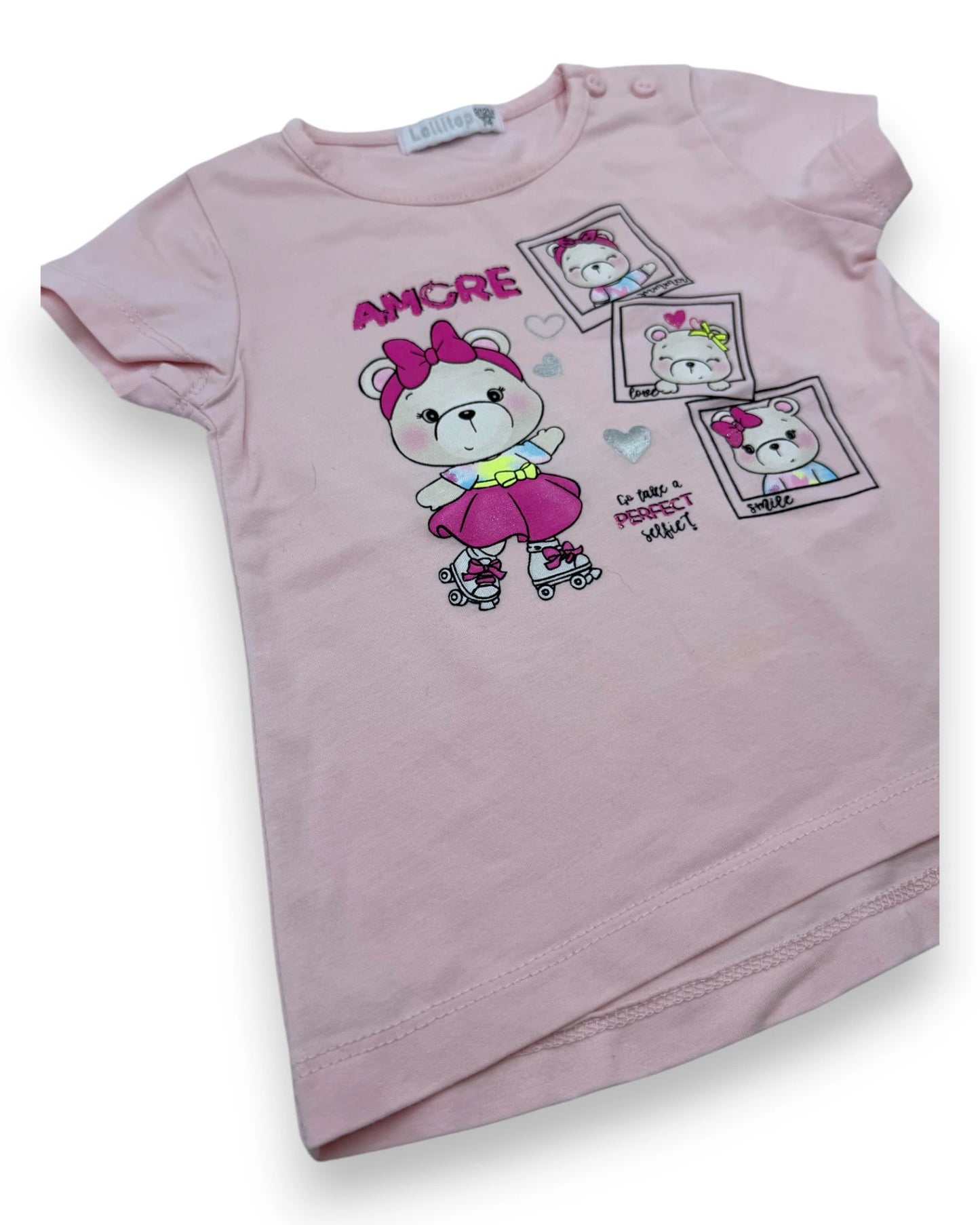 T-shirt Rosa LOLLITOP - 9-12 Meses