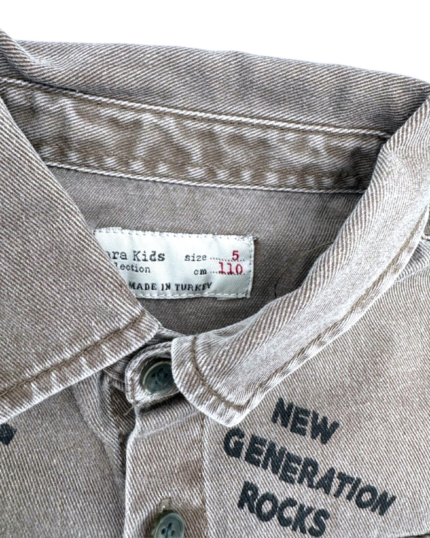 Camisa Castanha Graffiti ZARA - 5 Anos