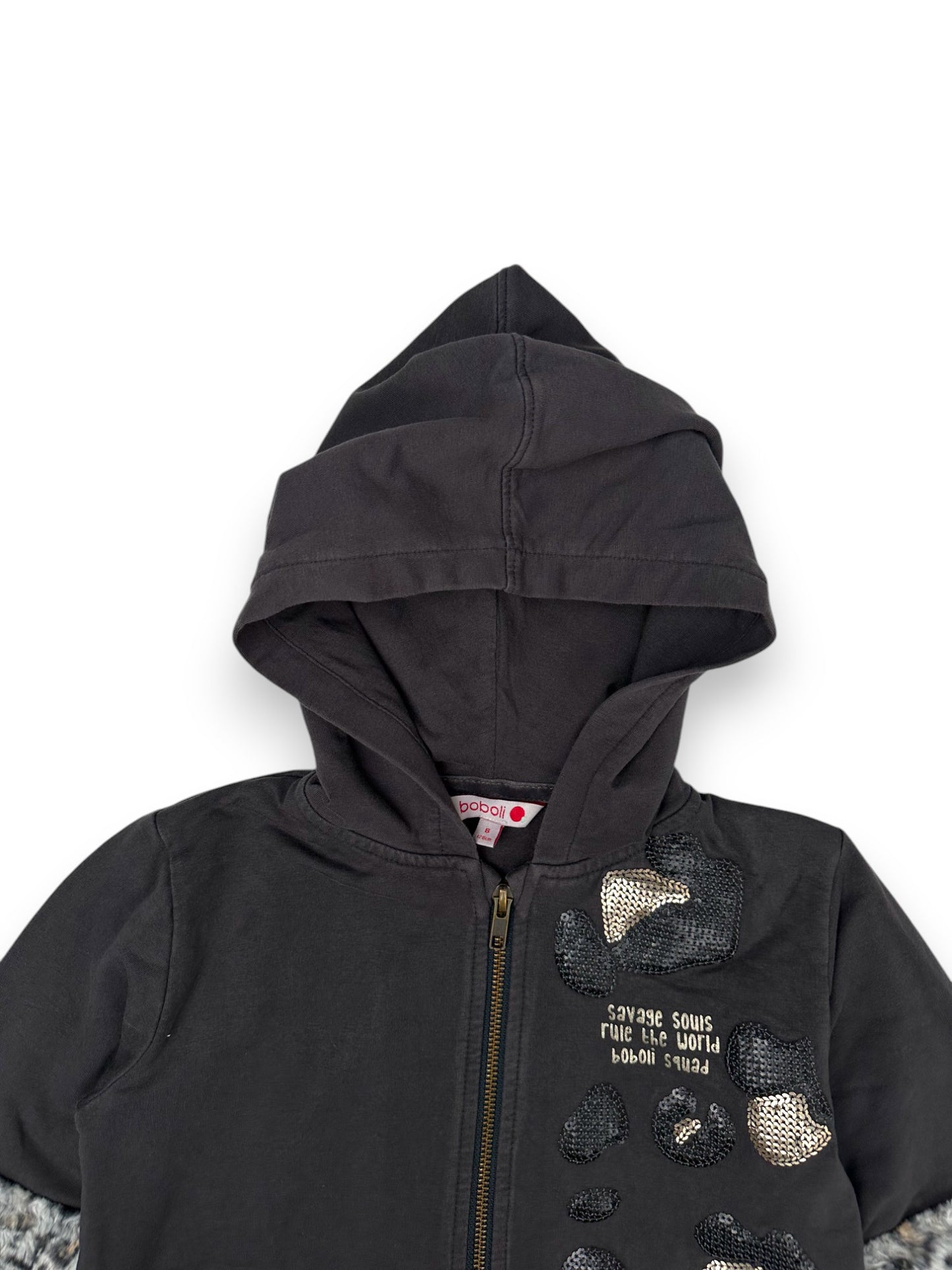 Sweater com Capuz Cinza BOBOLI - 8 Anos