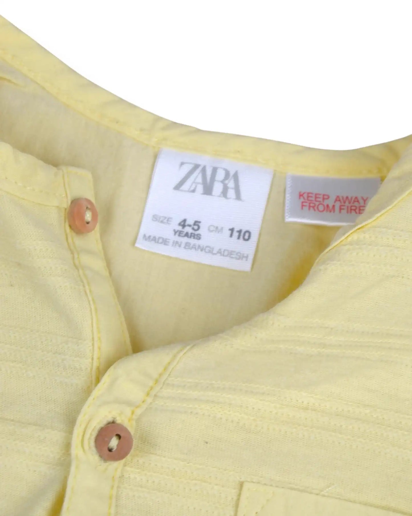 Camisa Amarela ZARA - 4-5 Anos