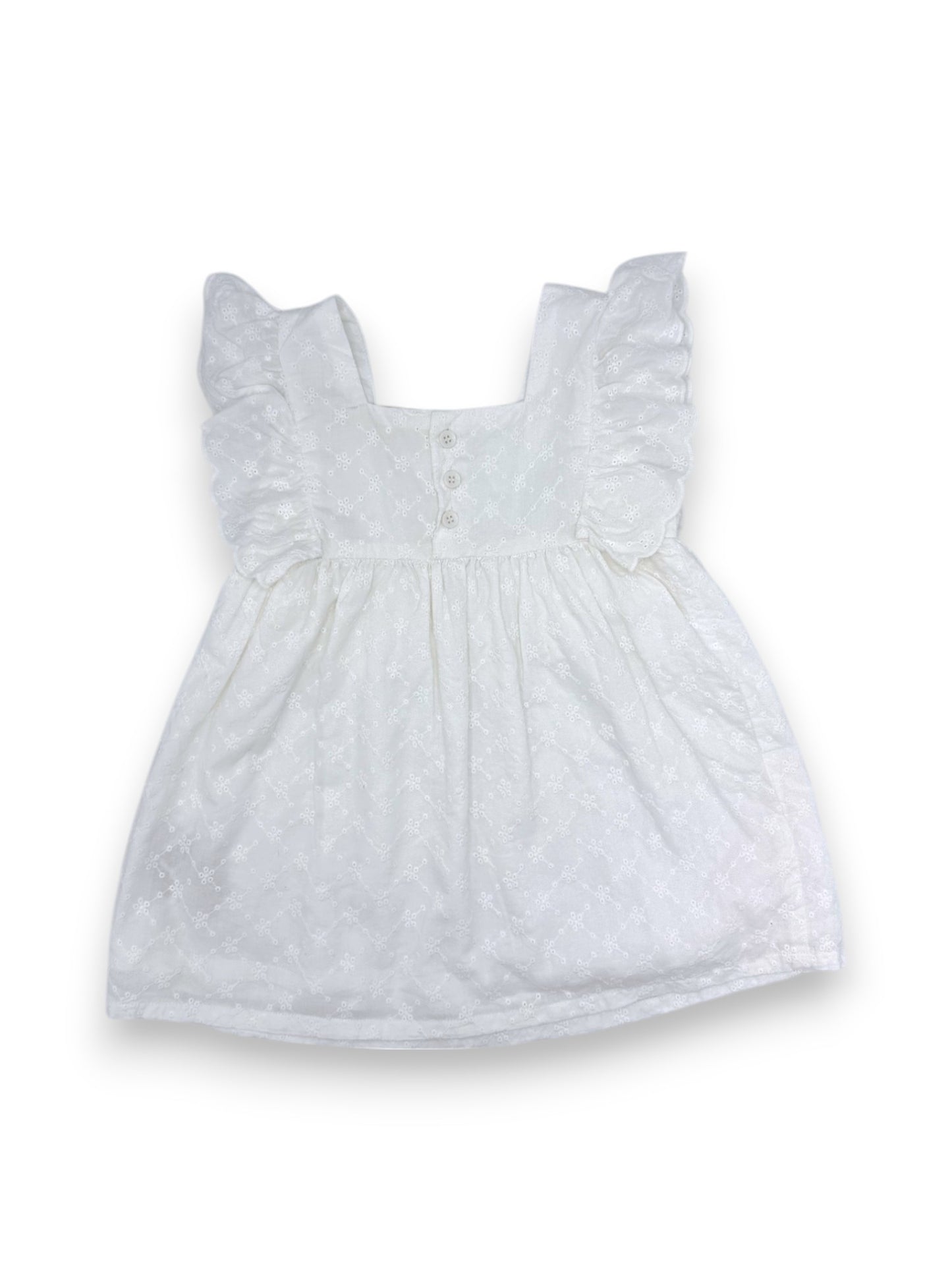 Dress and Diaper Cover Set White CODE MINI - 12-18 Months