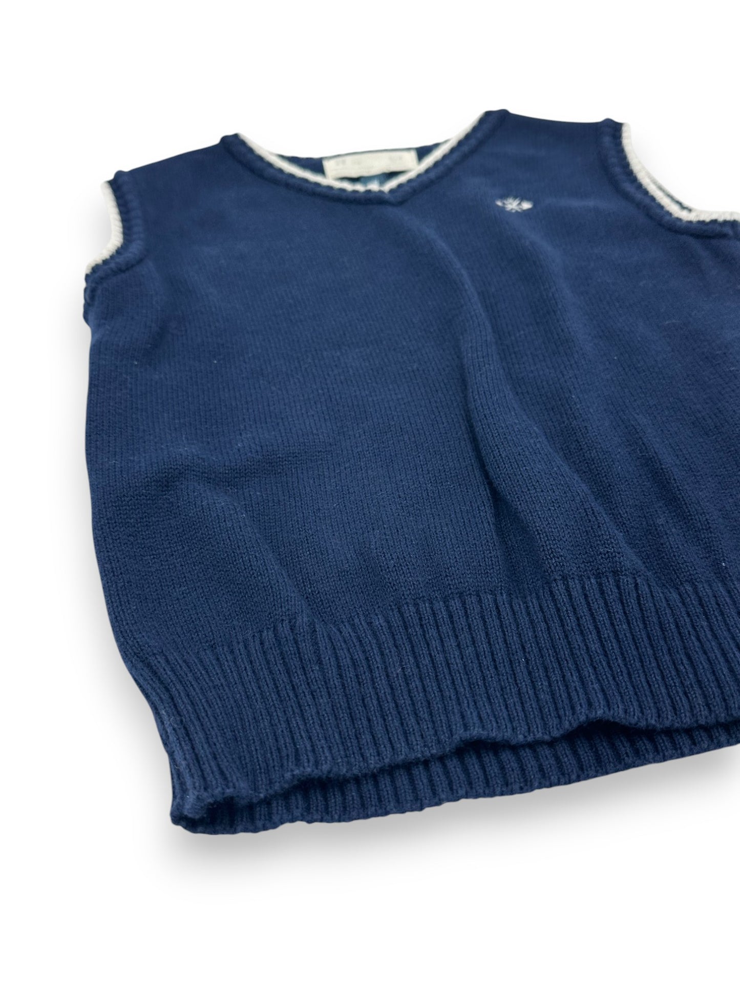 Sweater Malha Azul Sem Mangas ZIPPY - 3-4 anos
