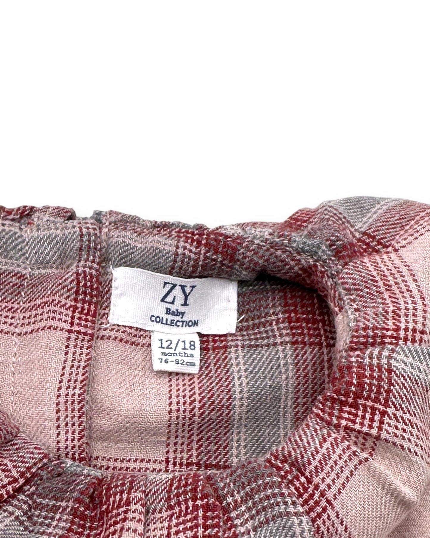 Vestido de Cuadros Franela ZIPPY - 12-18 Meses