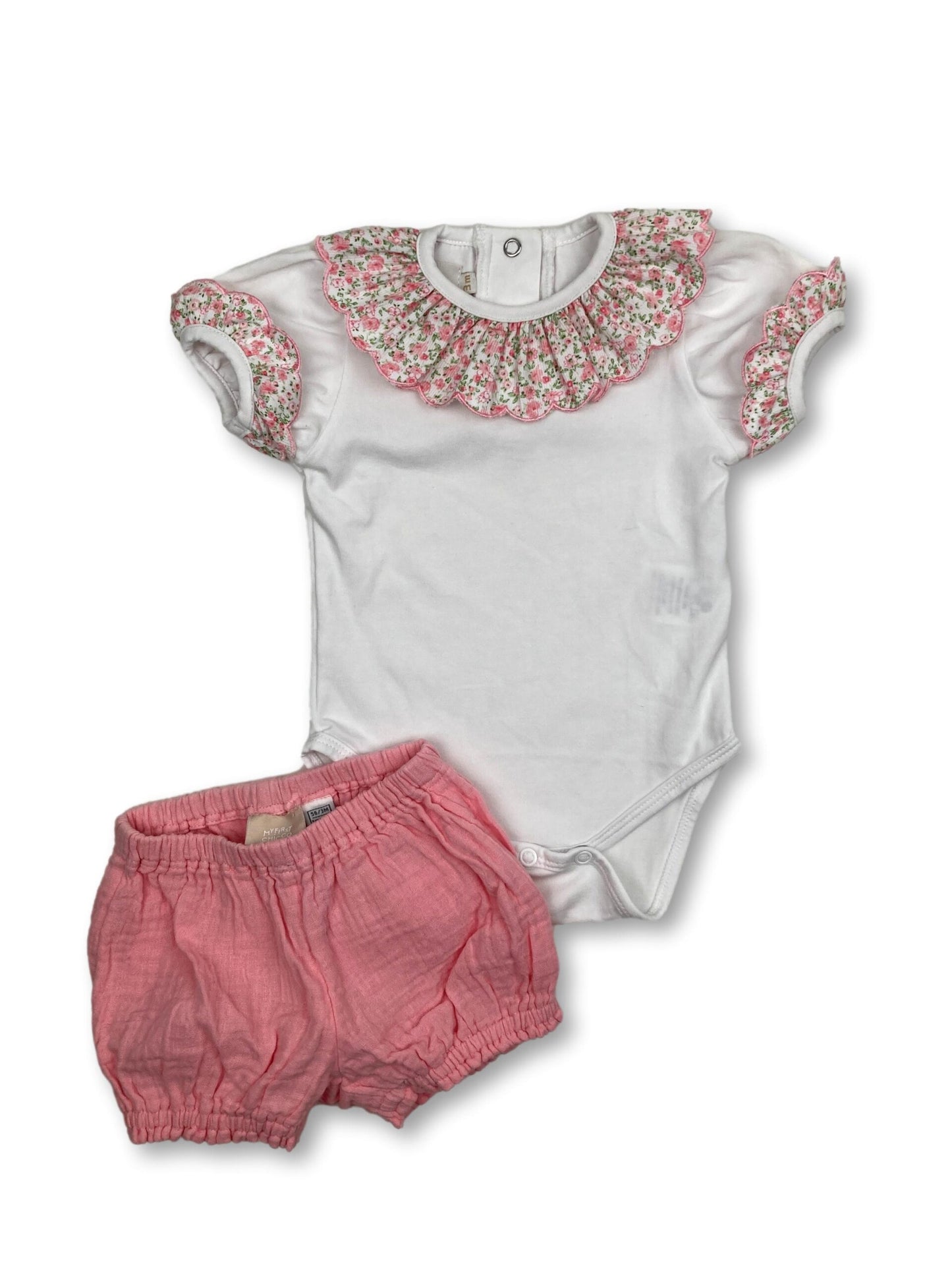 Conjunto Body Gola & Calções 3 Meses