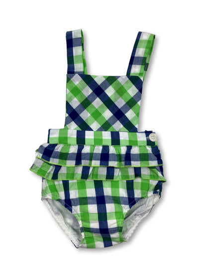 Plaid Bodysuit Overalls 3 Months