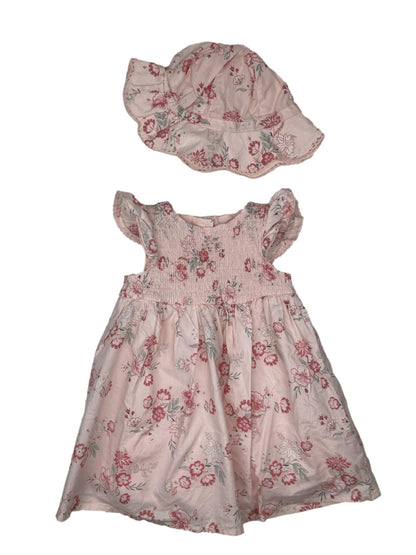 Conjunto Vestido e Chapéu 6-9 Meses