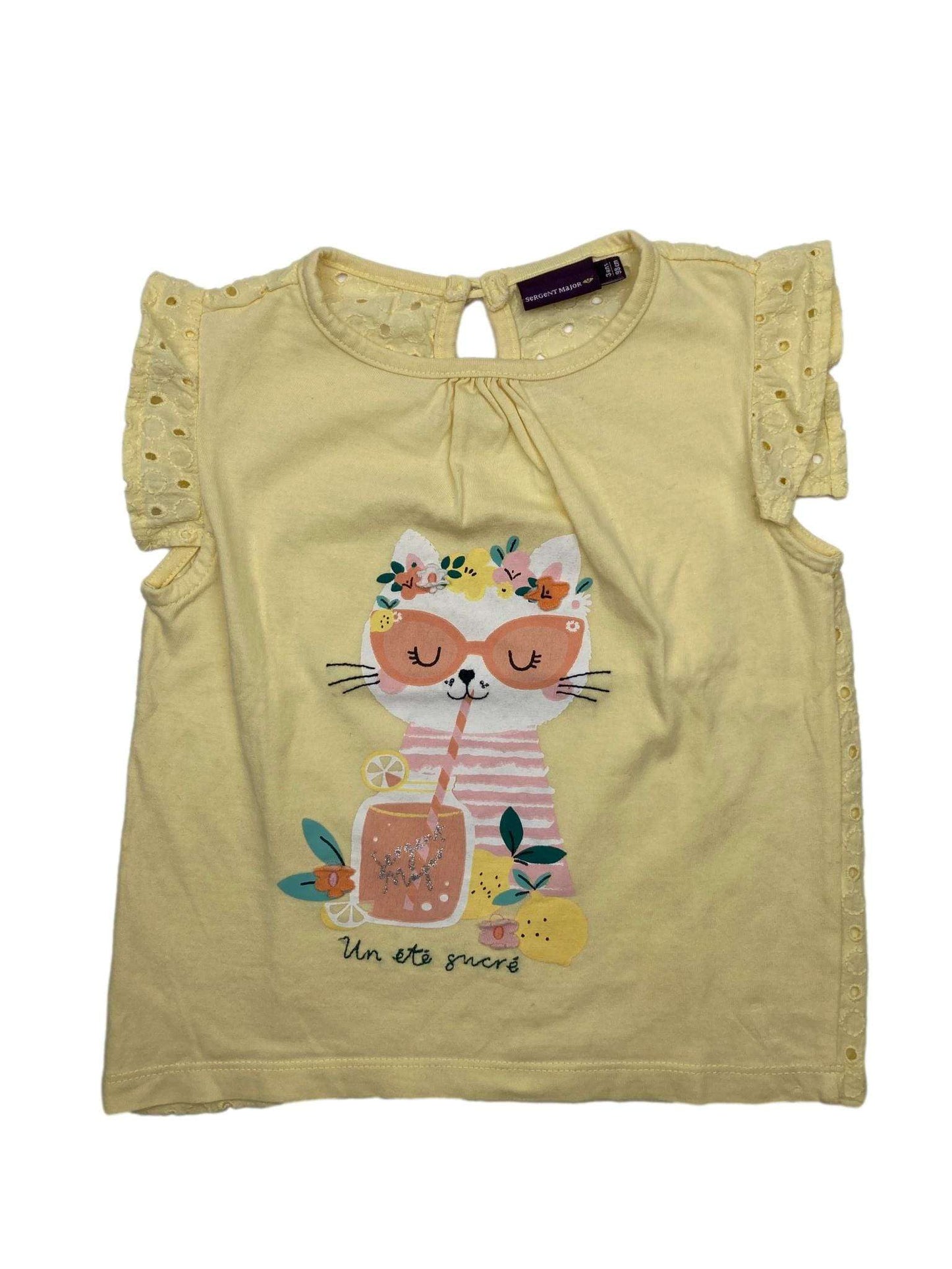 T-Shirt Gatinho Rendada 2 Anos