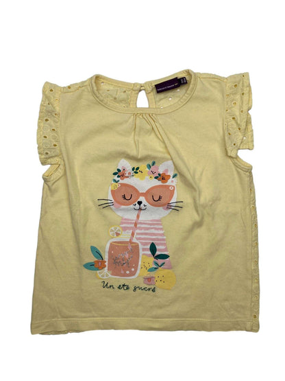 T-Shirt Gatinho Rendada 2 Anos