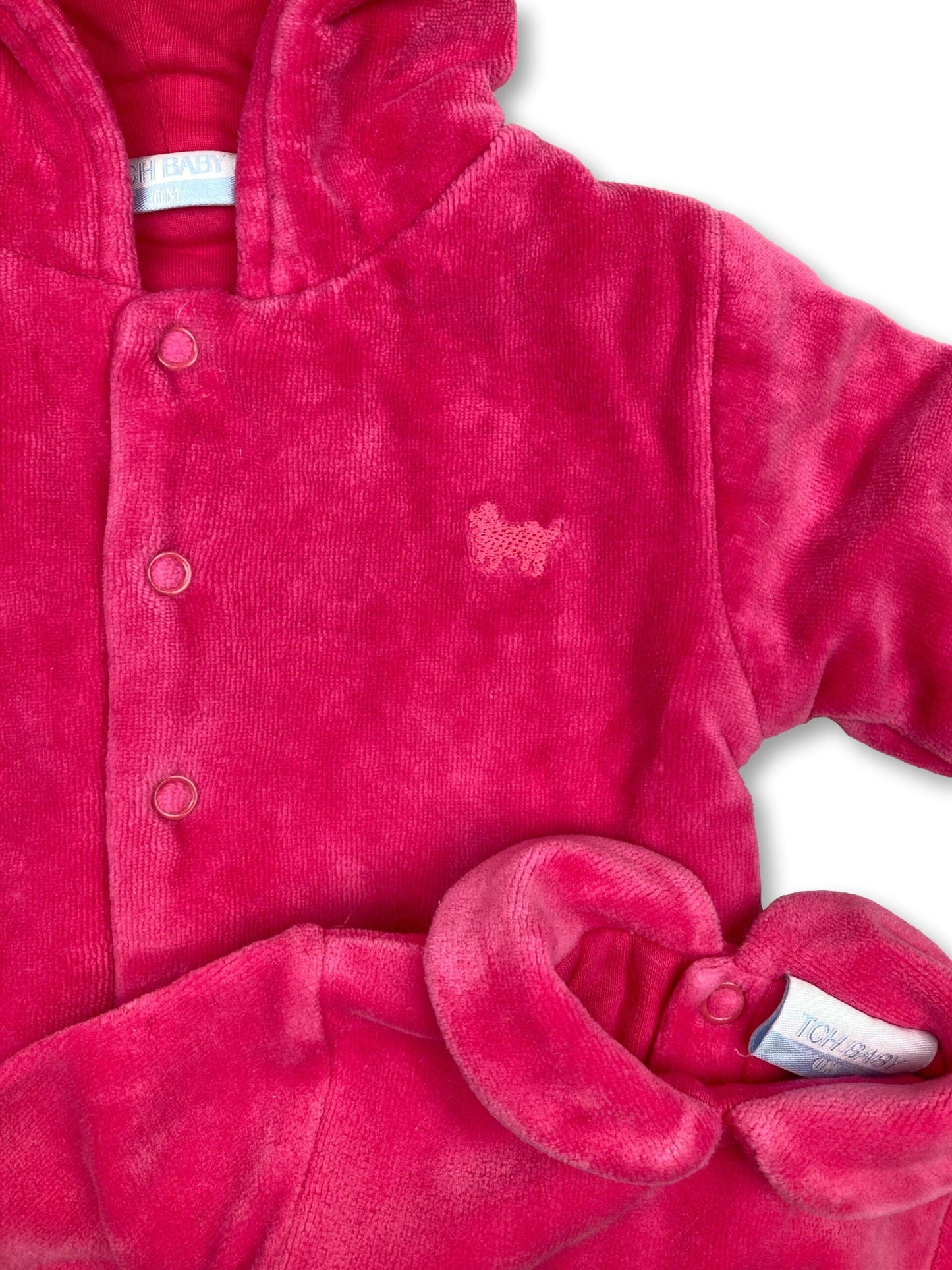 Pink Velvet Coat &amp; Dress Set 0 Months