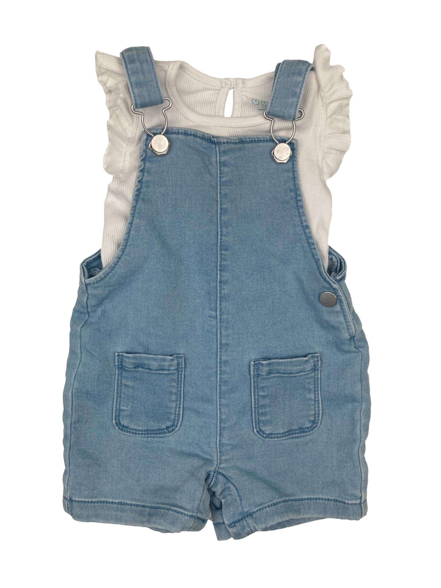 Short Overalls and T-Shirt Set 3-6 Months