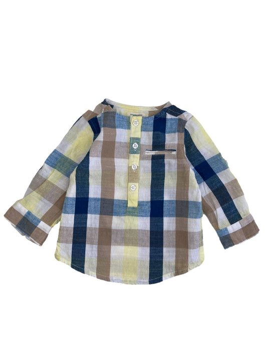 Camisa xadrez 6-9 Meses