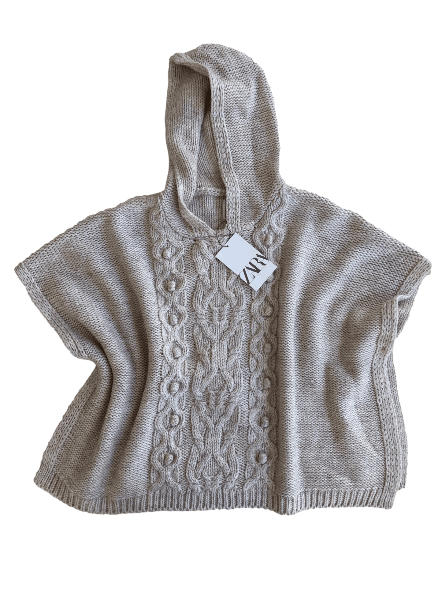 Beige Poncho with Hood 10 Years