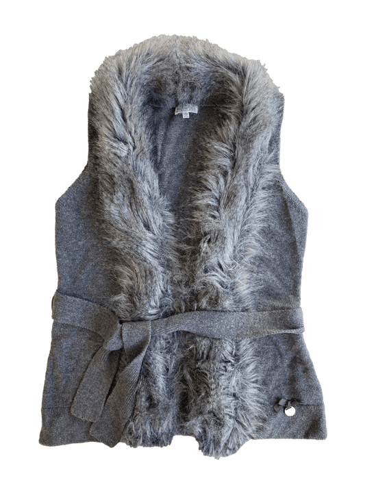 Grey Vest with Faux Fur 12 Years