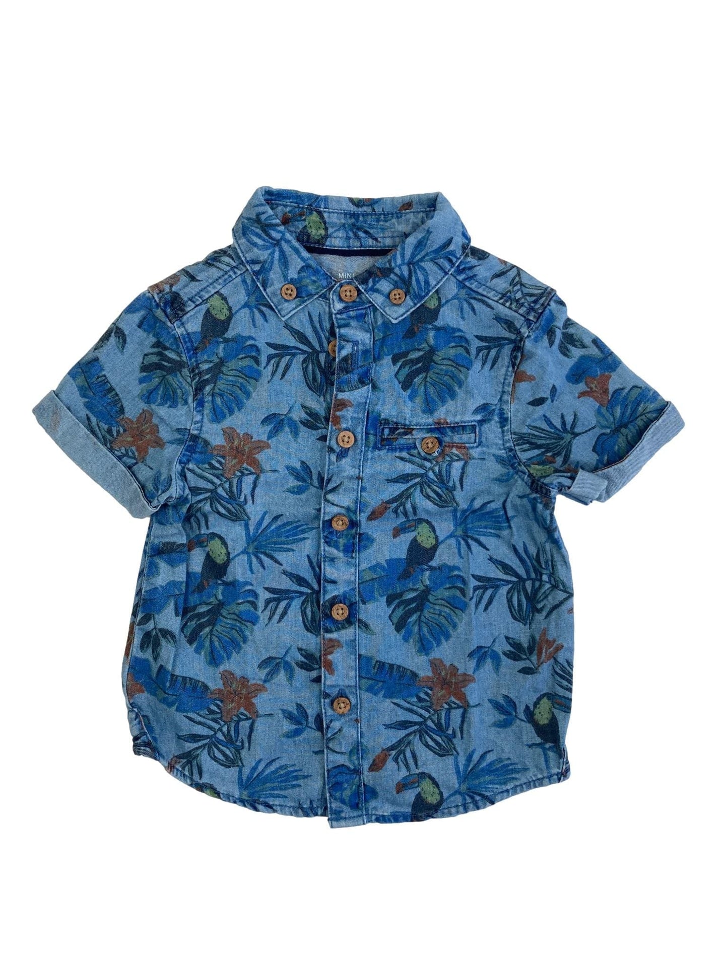 Camisa de Ganga Tropical 9-12 Meses