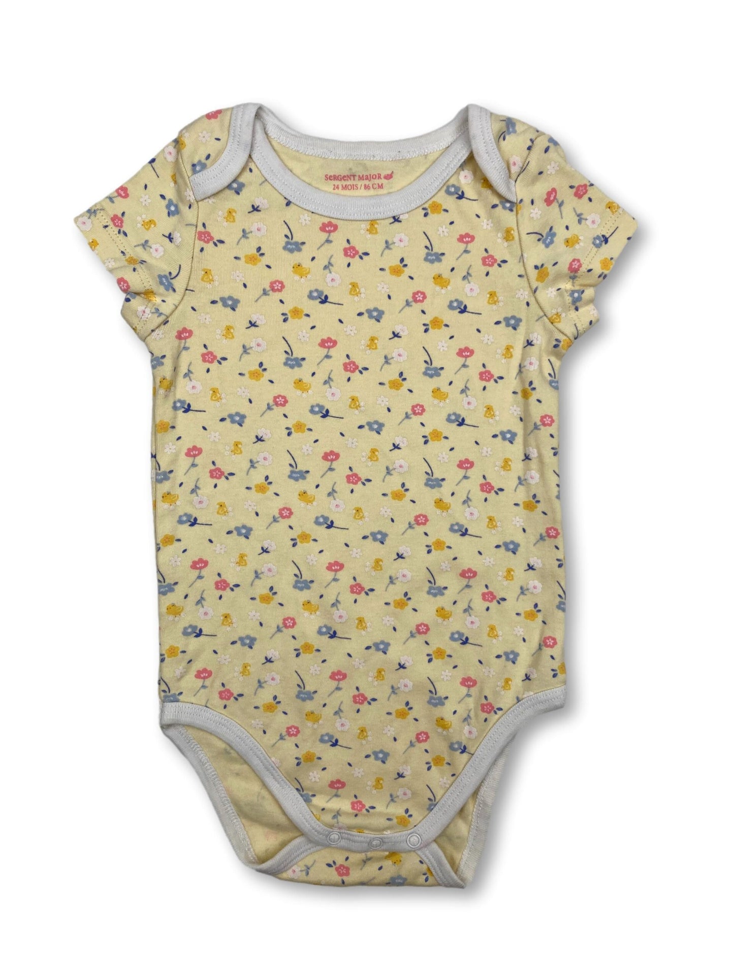 Body Amarelo Flores 24 Meses