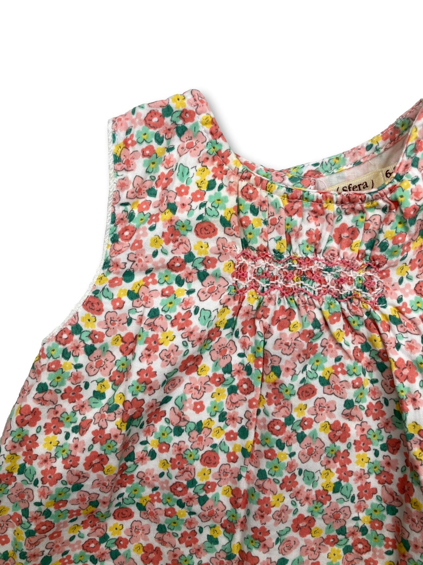 Vestido Flores 6-9 Meses