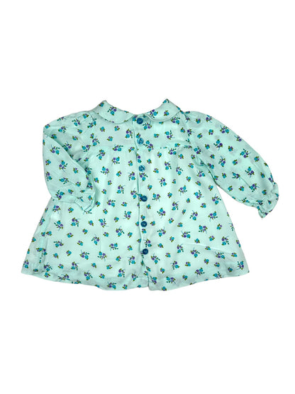 Blusa Verde Flores 3-6 Meses