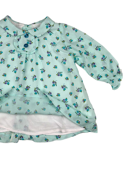 Blusa Verde Flores 3-6 Meses