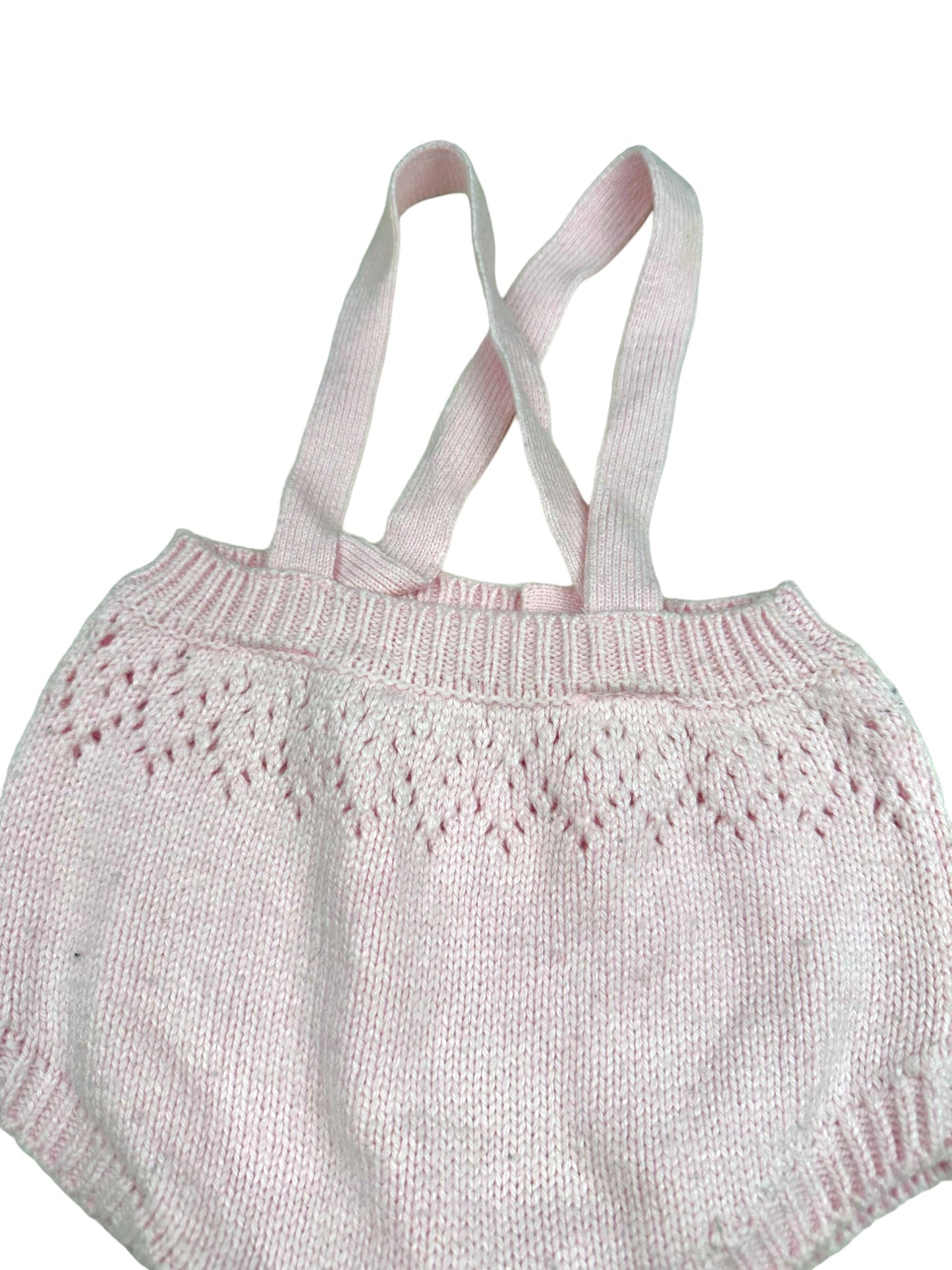 Knitted Baby Romper with Straps 3-6 Months