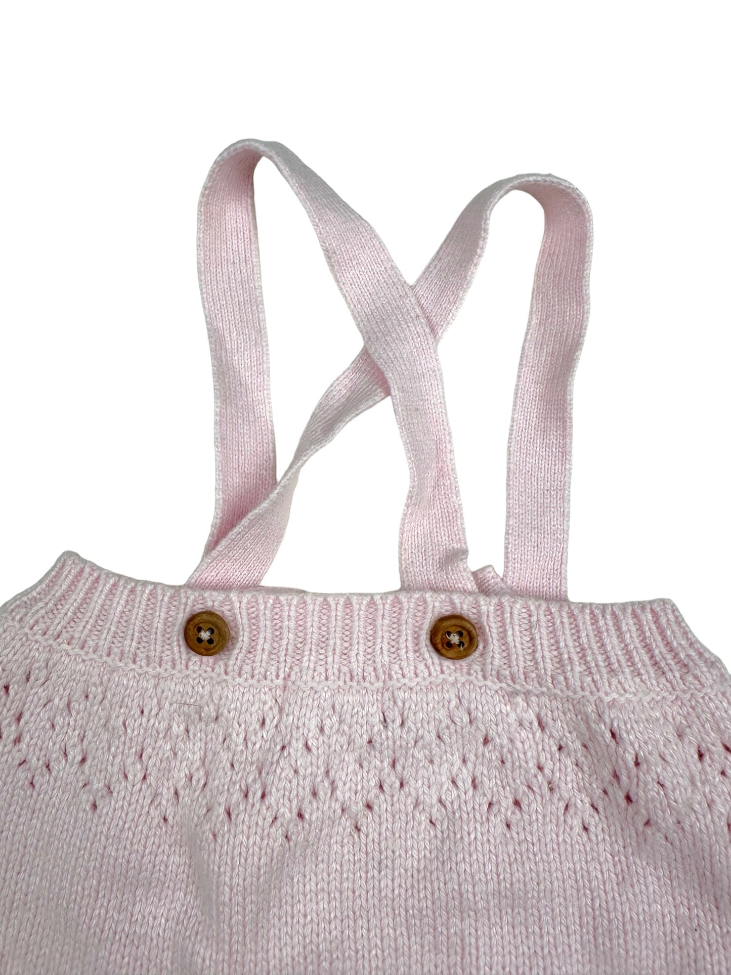 Knitted Baby Romper with Straps 3-6 Months