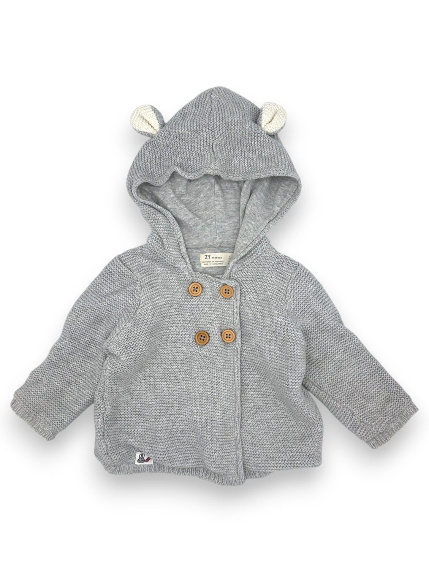 Casaco de Malha Capuz 1-3 Meses