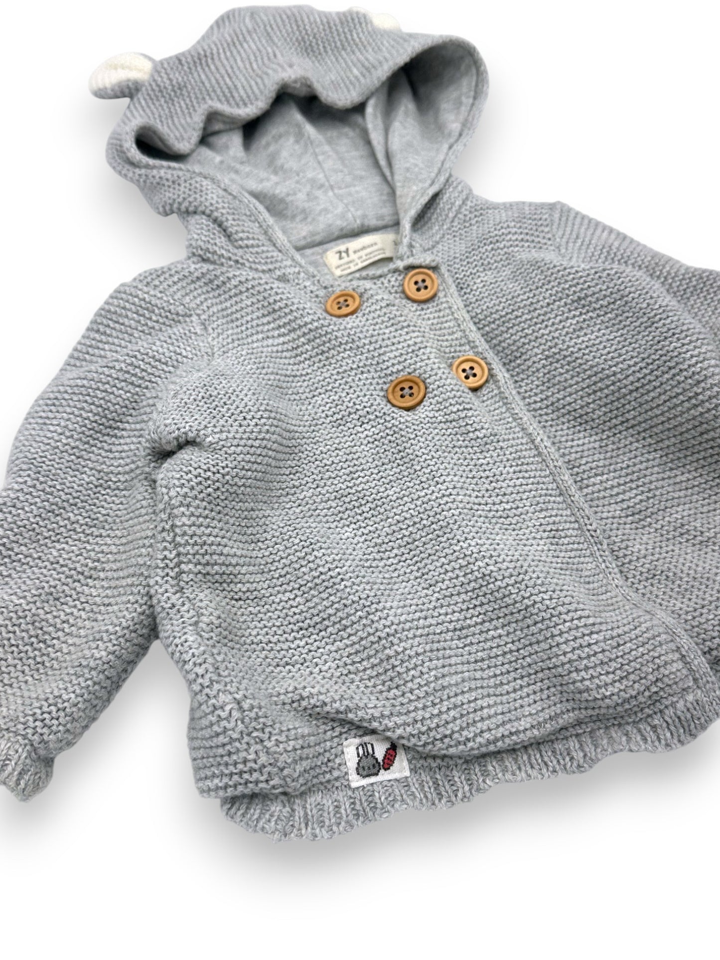 Casaco de Malha Capuz 1-3 Meses