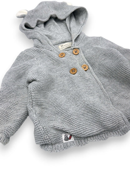 Casaco de Malha Capuz 1-3 Meses