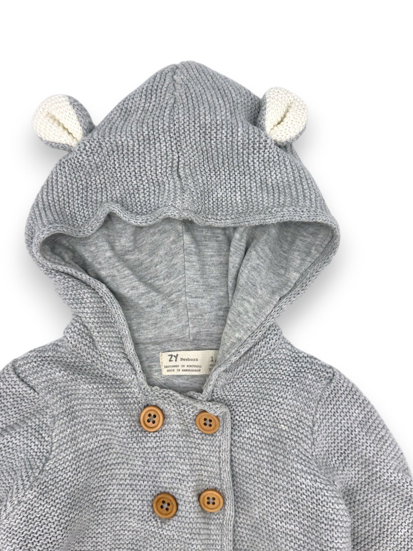 Casaco de Malha Capuz 1-3 Meses