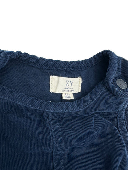 Jardineiras Azuis Bombazine 1-3 Meses