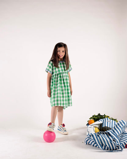 Silvia Vichy Green Dress, Size 2 Years