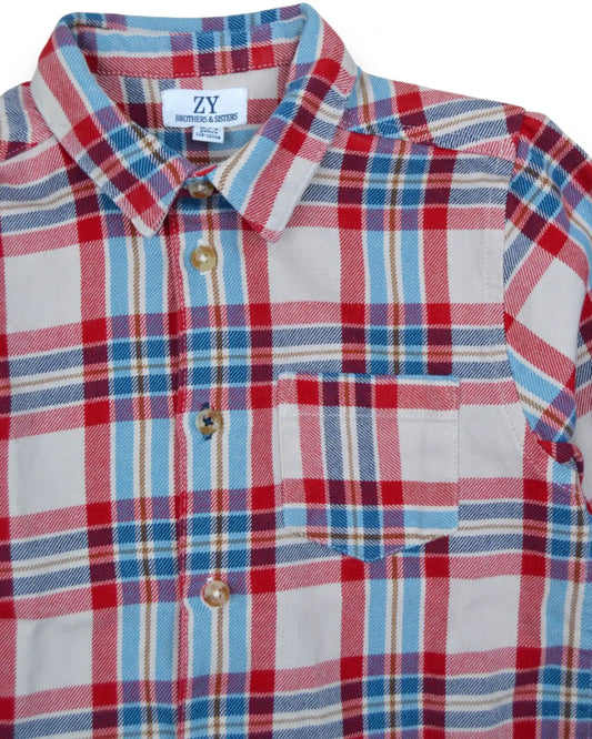 Camisa Xadrez Flanela ZIPPY - 6-7 Anos