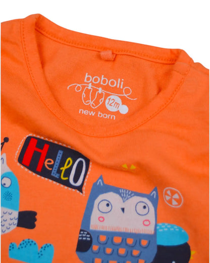 T-Shirt Laranja BOBOLI - 12 Meses