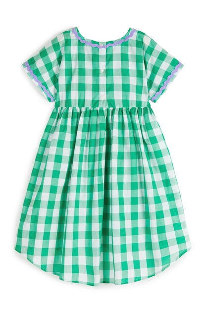 Silvia Vichy Green Dress, Size 2 Years