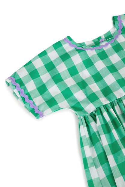 Silvia Vichy Green Dress, Size 2 Years