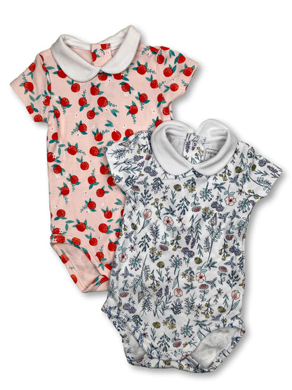 Pack of 2 Short Sleeve Bodysuits for 1 Month