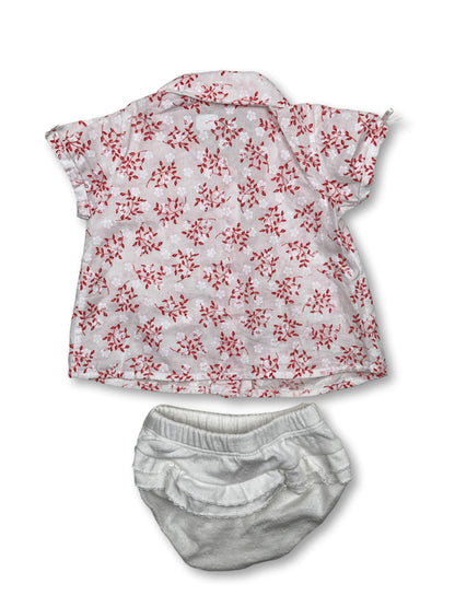 Conjunto Blusa Flores & Fofo 1 mês